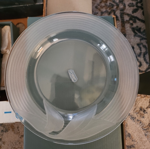 J.G. Durand Dining Jg Set Of Four Vintage Crystal Dessert Plates